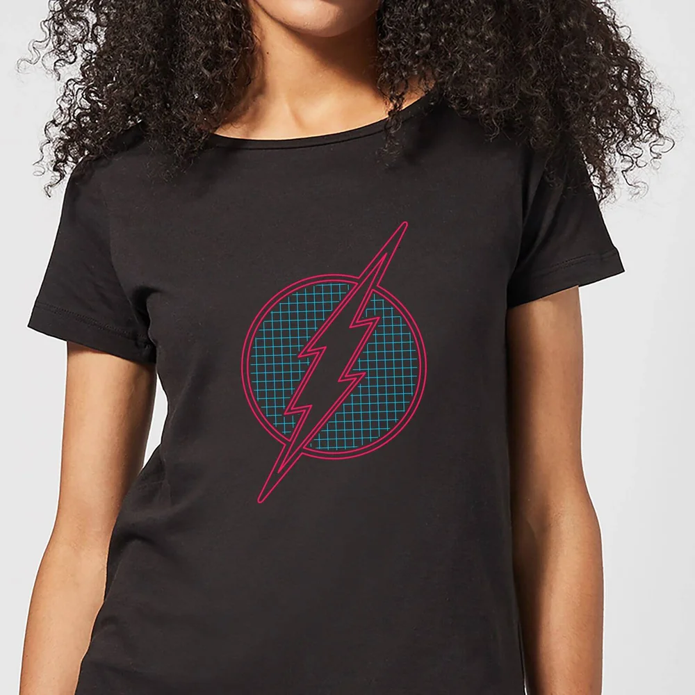 Justice League Flash Retro Grid Logo Women's T-Shirt - Black - S Bild 1
