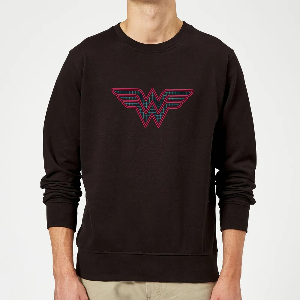 Justice League Wonder Woman Retro Grid Logo Sweatshirt - Black - S Bild 1