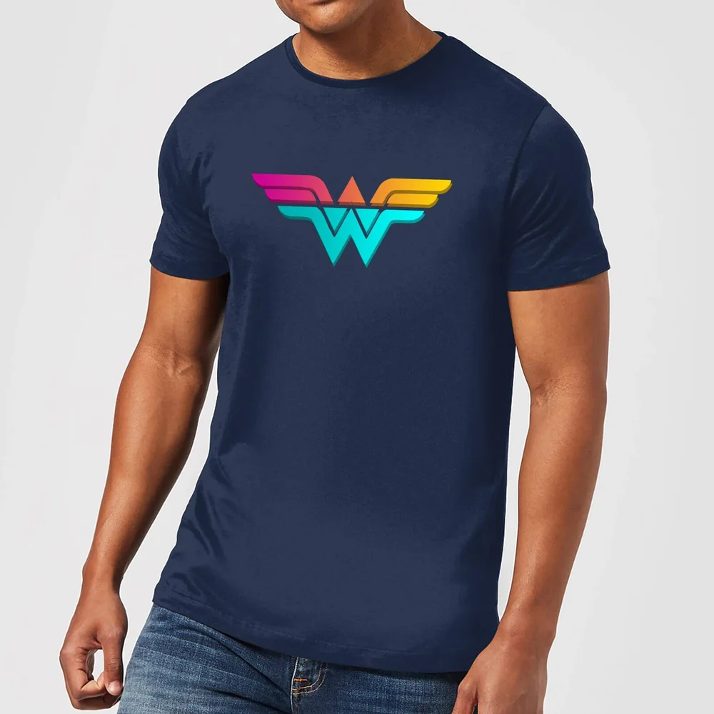 Justice League Neon Wonder Woman Men's T-Shirt - Navy - S Bild 1