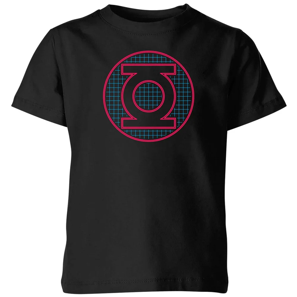 Justice League Green Lantern Retro Grid Logo Kids' T-Shirt - Black - 3-4 Jahre Bild 1