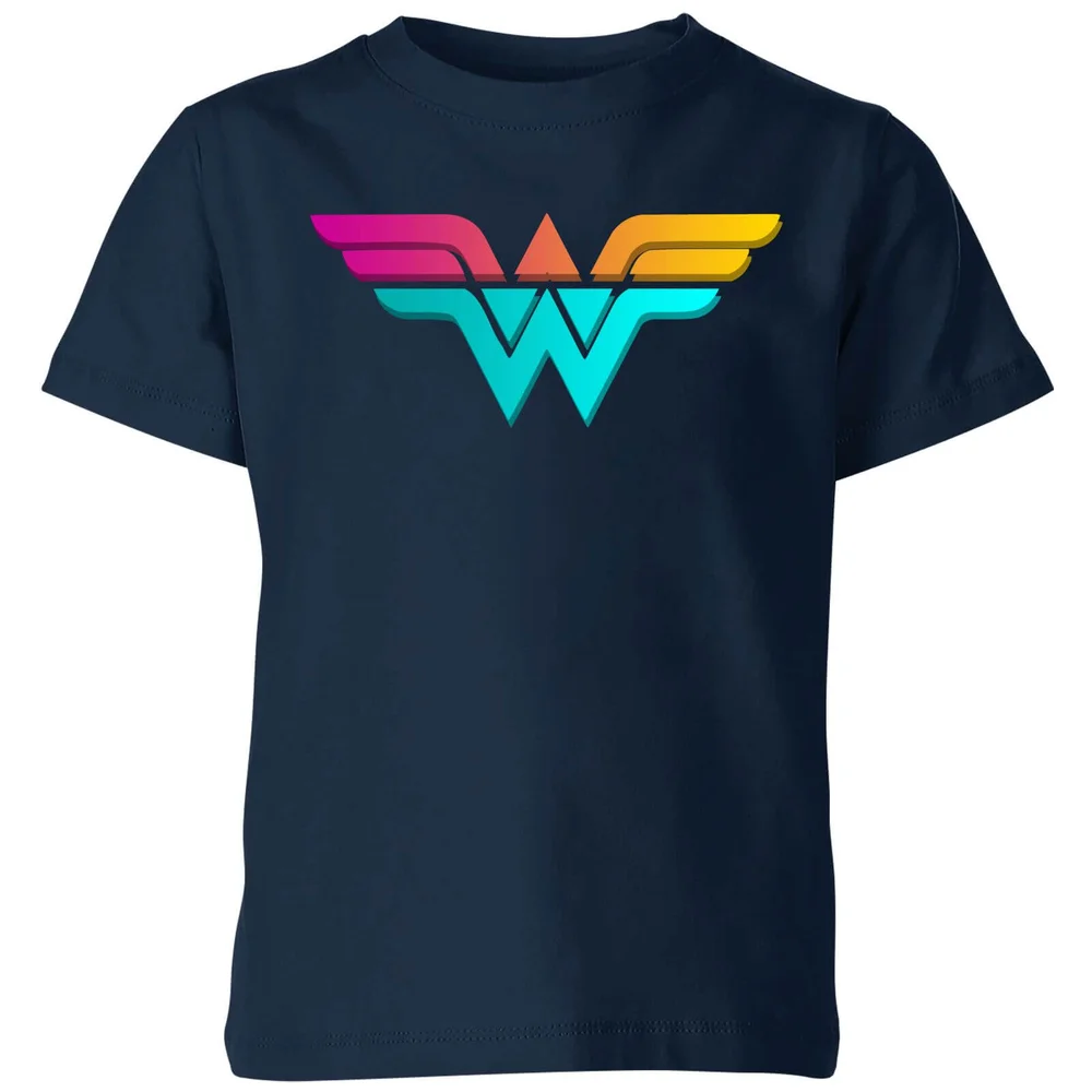 Justice League Neon Wonder Woman Kids' T-Shirt - Navy - 3-4 Jahre Bild 1