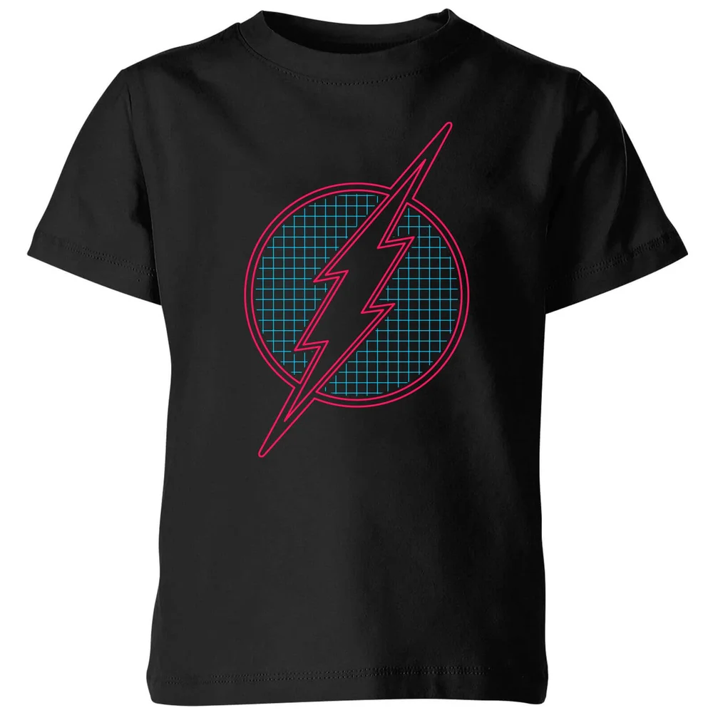 Justice League Flash Retro Grid Logo Kids' T-Shirt - Black - 3-4 Jahre Bild 1