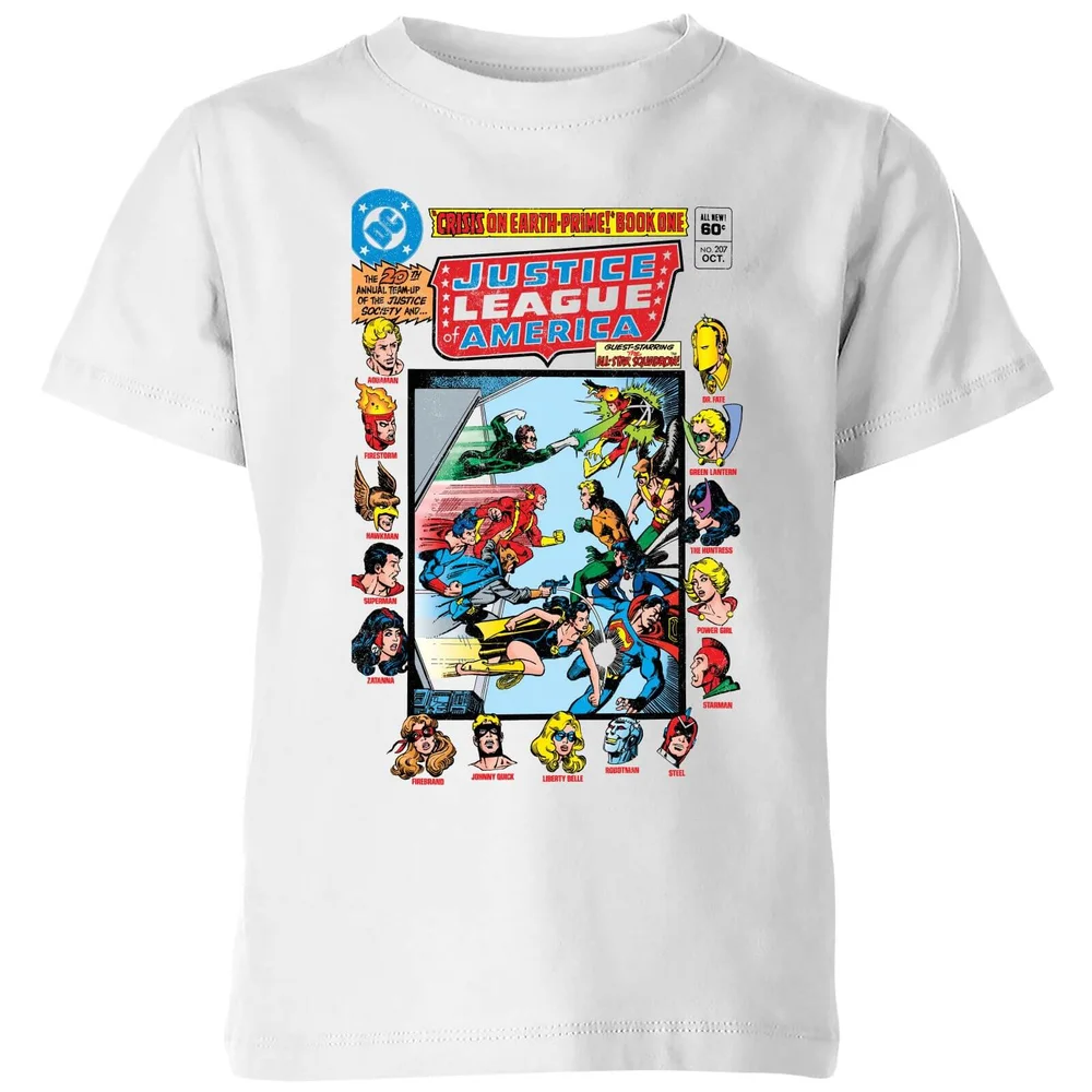 Justice League Crisis On Earth-Prime Cover Kids' T-Shirt - White - 3-4 Jahre Bild 1