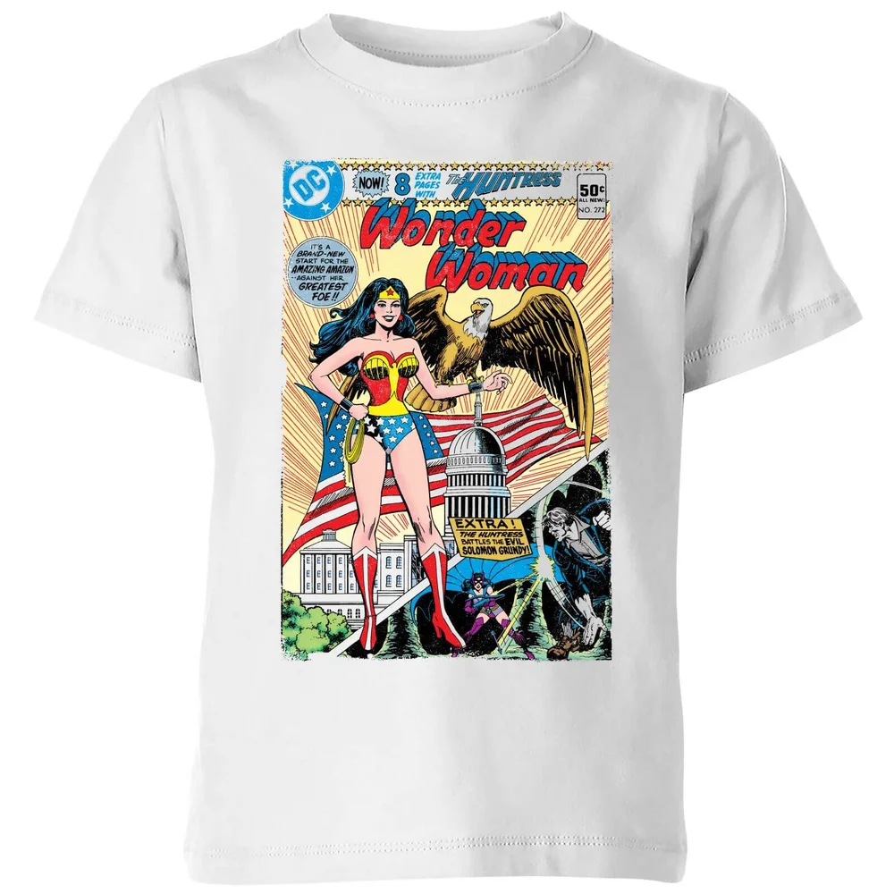 Justice League Wonder Woman Cover Kids' T-Shirt - White - 3-4 Jahre Bild 1