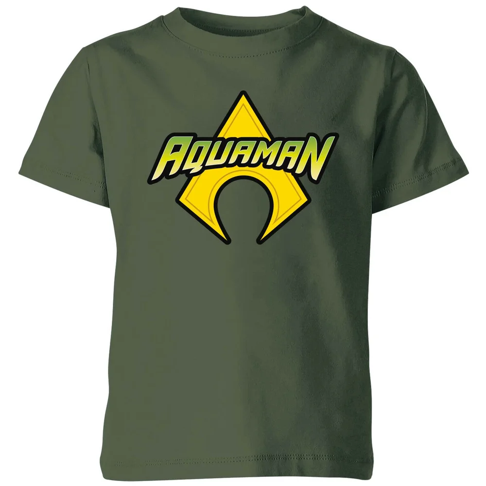 Justice League Aquaman Logo Kids' T-Shirt - Forest Green - 3-4 Jahre Bild 1
