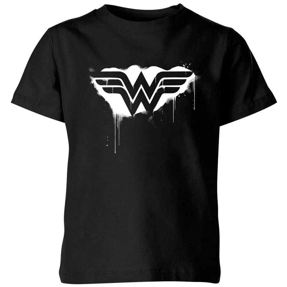 Justice League Graffiti Wonder Woman Kids' T-Shirt - Black - 3-4 Jahre Bild 1