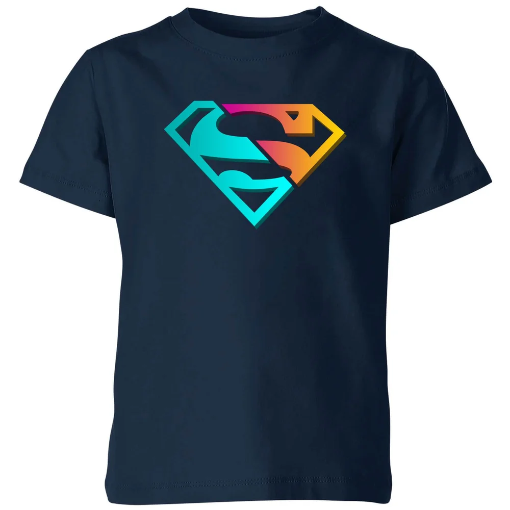 Justice League Neon Superman Kids' T-Shirt - Navy - 3-4 Jahre Bild 1