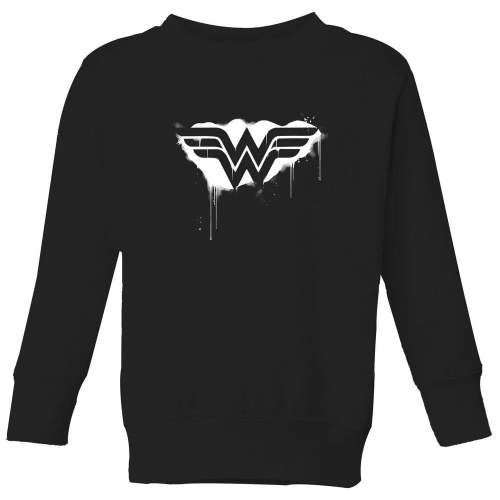 Justice League Graffiti Wonder Woman Kids' Sweatshirt - Black - 3-4 Jahre Bild 1