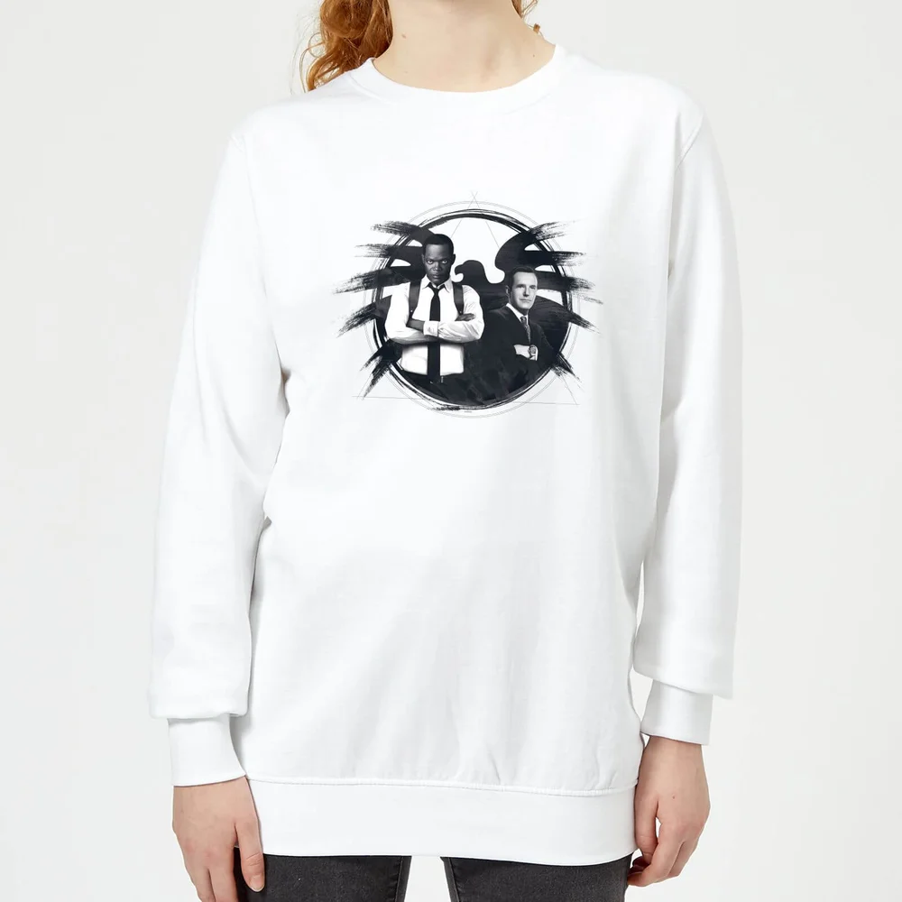 Captain Marvel Fury And Coulson S.H.I.E.L.D. Women's Sweatshirt - White - XS Bild 1