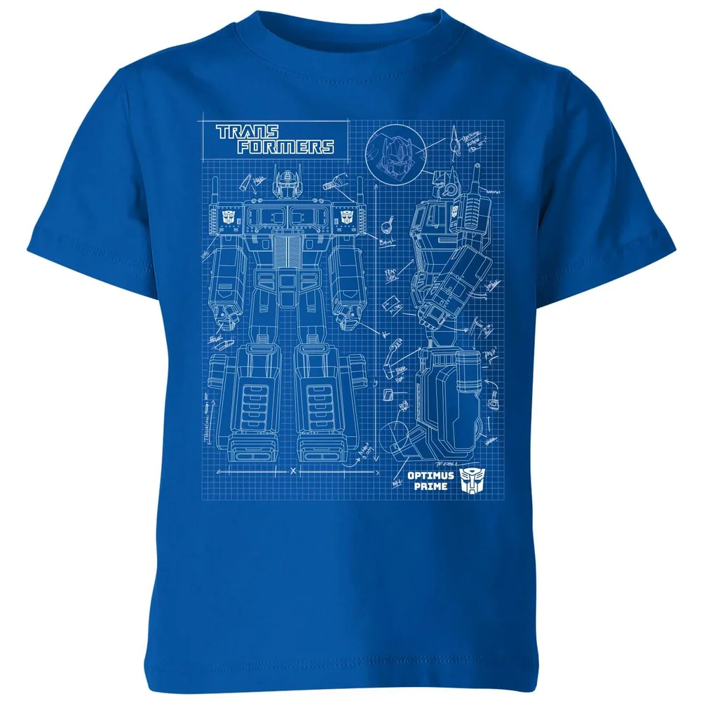 Transformers Optimus Prime Schematic Kids' T-Shirt - Royal Blue - 3-4 Jahre Bild 1