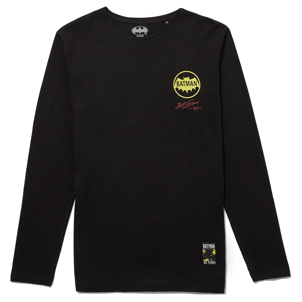 Batman 80. Jubiläum Batman & Robin Long Sleeve T-Shirt - Schwarz - S Bild 1