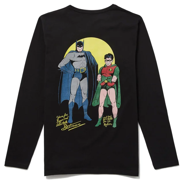 Batman 80. Jubiläum Batman & Robin Long Sleeve T-Shirt - Schwarz