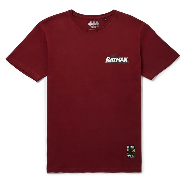 Batman 80. Jubiläum '00s League T-Shirt - Burgundy Rot