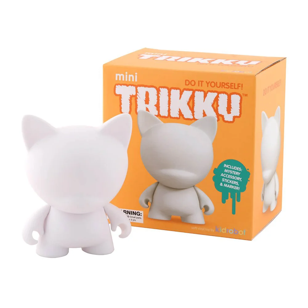 Kidrobot Munnyworld Minifigur zum Selbstgestalten aus Vinyl Trikky 4 (Weiß) Bild 1