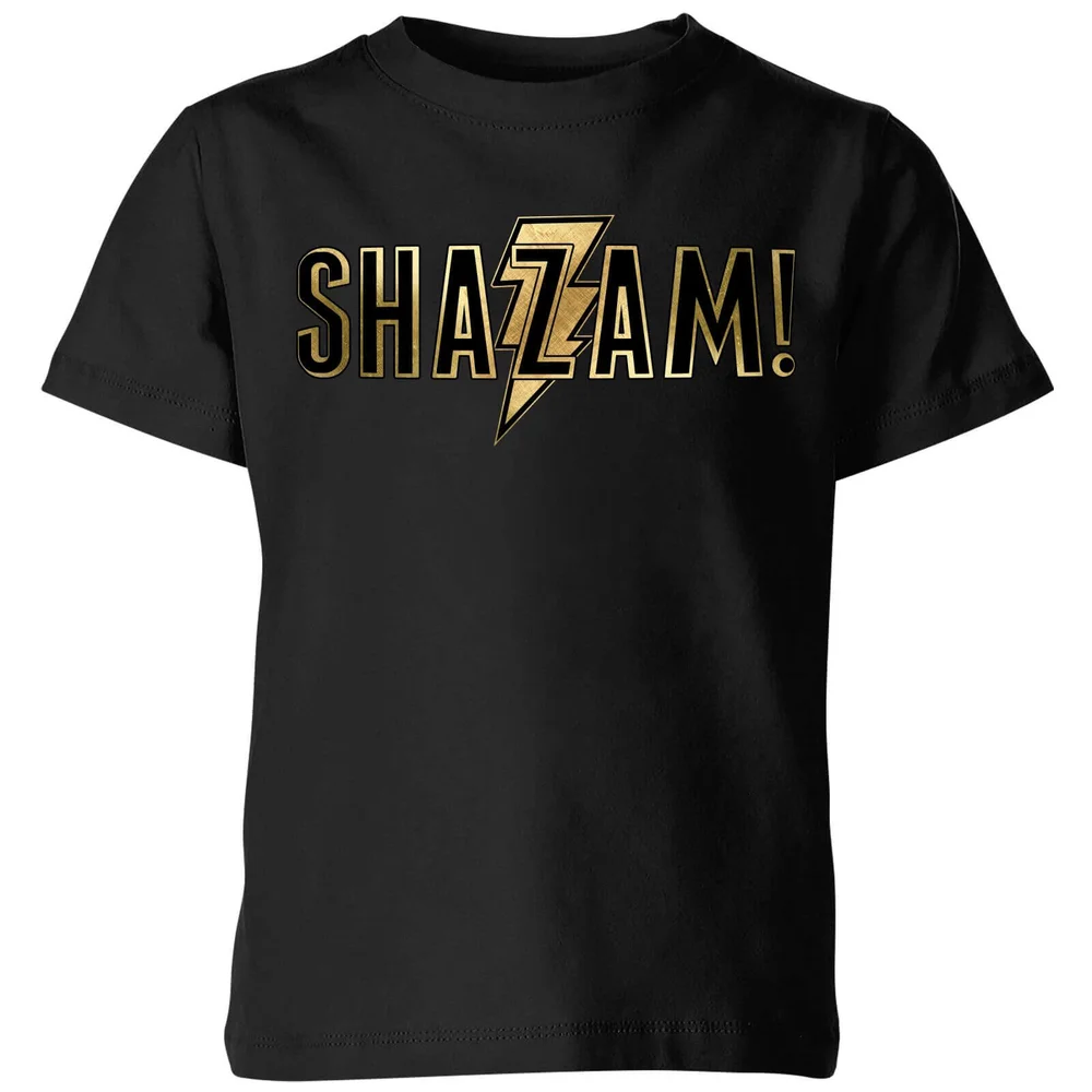 Shazam Gold Logo Kids' T-Shirt - Black - 3-4 Jahre Bild 1