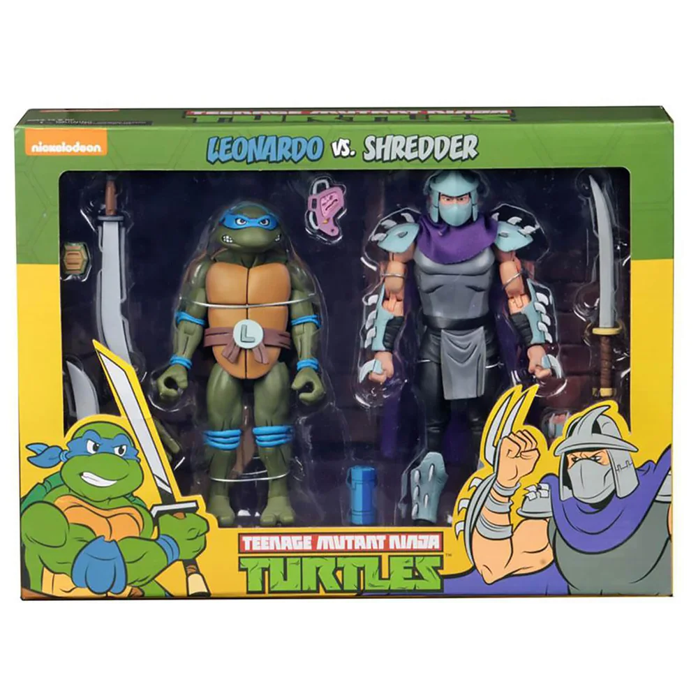NECA Teenage Mutant Ninja Turtles 7" Scale Action Figure Target Exclusive Leonardo Vs Shredder 2 Pack Bild 1