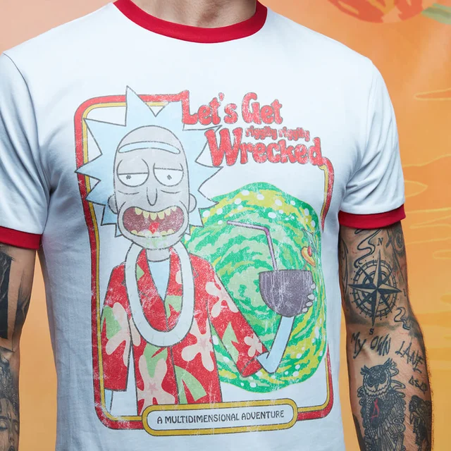 Rick and Morty Riggity Riggity Wrecked Ringer - Weiß / Rot