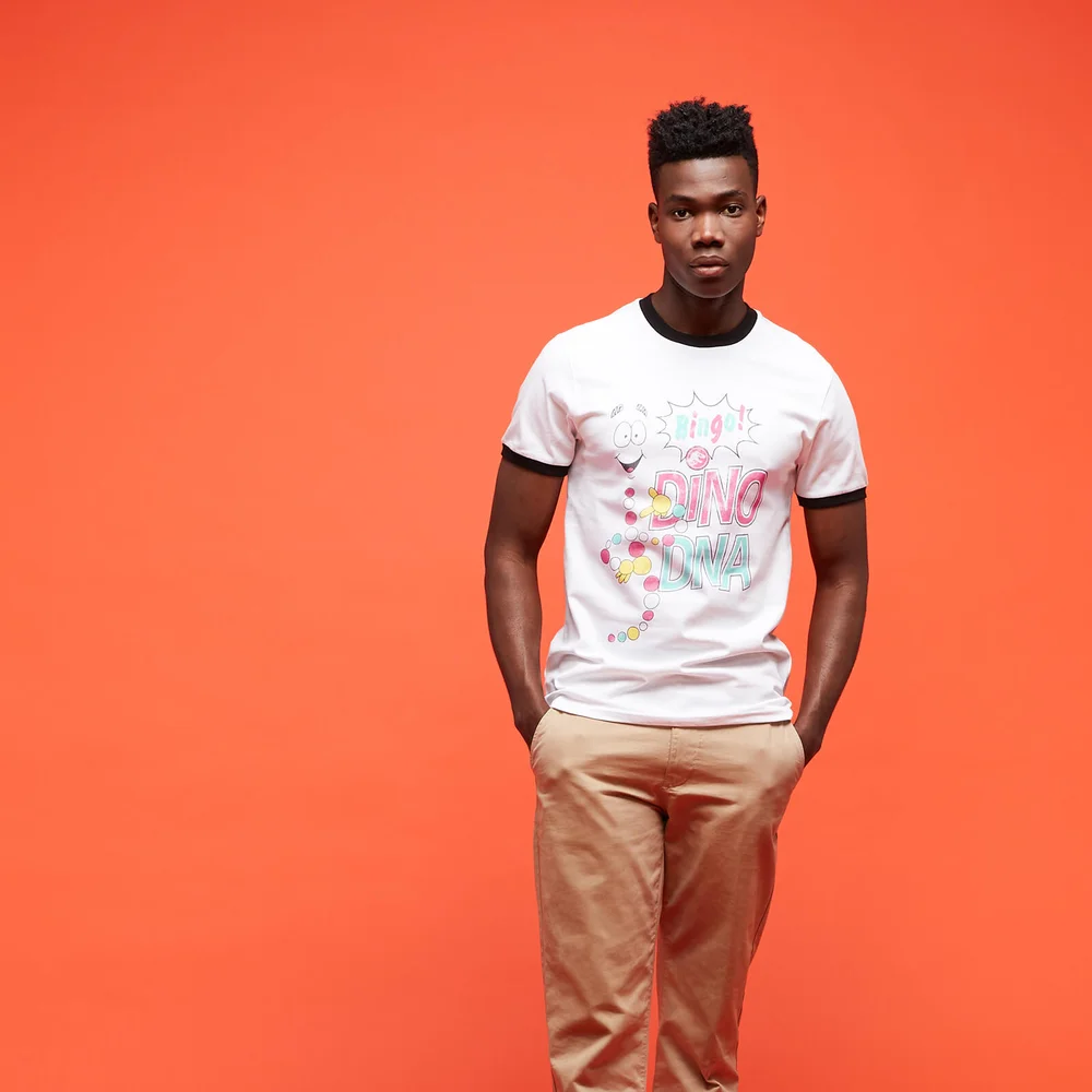 Jurassic Park Primal Mr. DNA Unisex Ringer T-Shirt - Weiß / Schwarz - L Bild 1