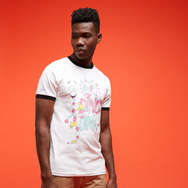 Jurassic Park Primal Mr. DNA Unisex Ringer T-Shirt - Weiß / Schwarz