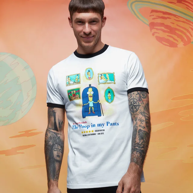 Rick and Morty The Poop In My Pants Ringer - Weiß / Schwarz