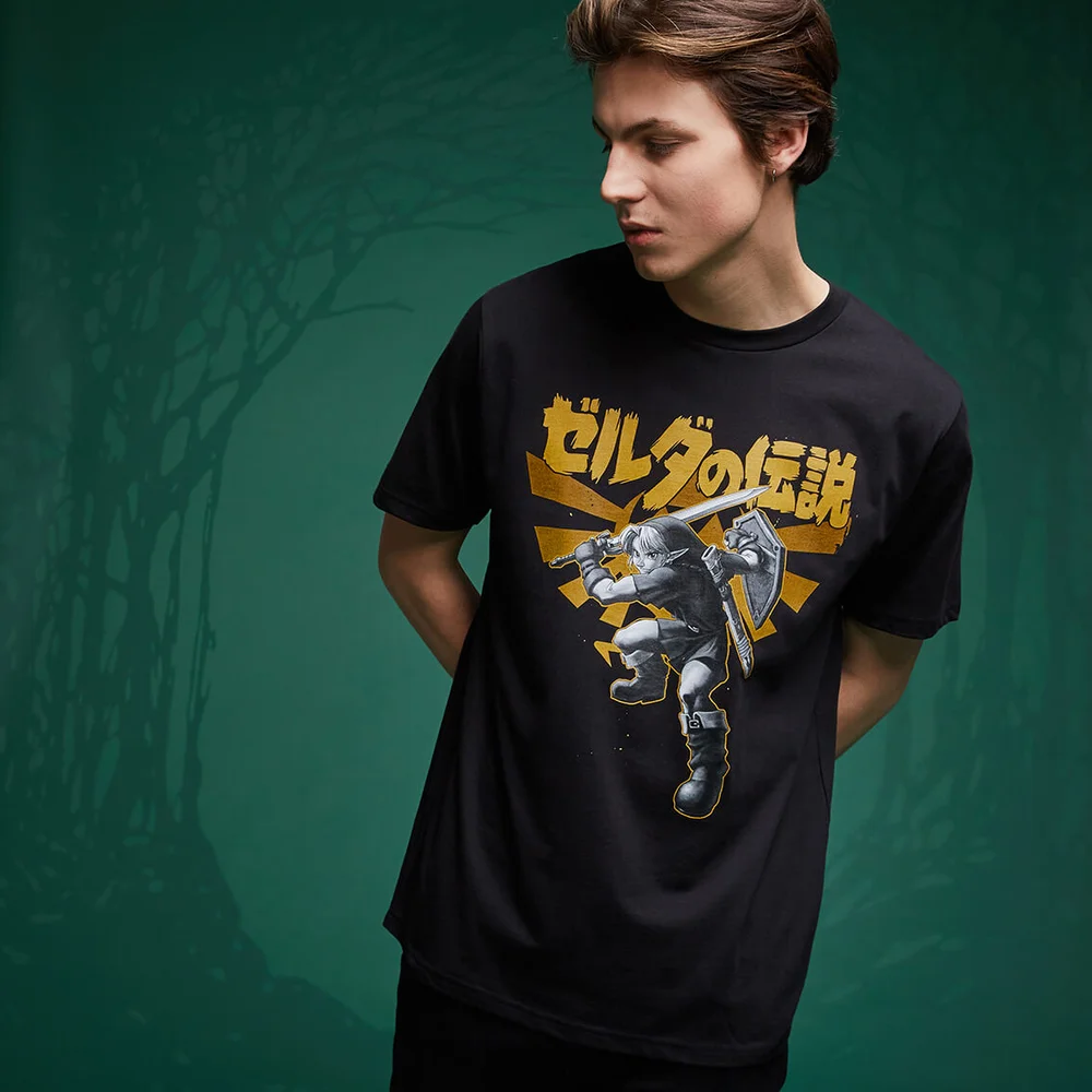 Legend Of Zelda Link Kanji T-Shirt - Schwarz - 3XL Bild 1