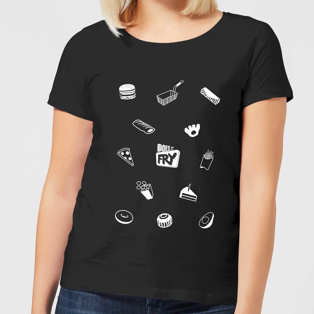 Does It Fry Pattern Women's T-Shirt - Black - 3XL Bild 1