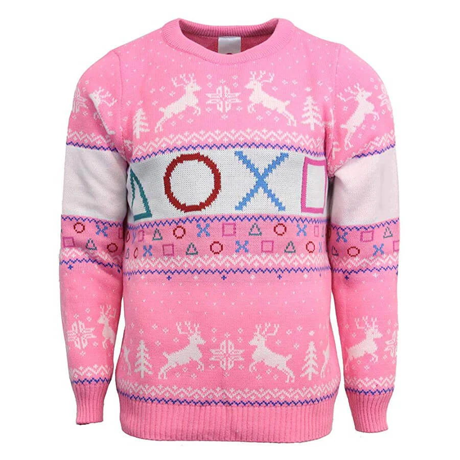 PlayStation Official Pink Knitted Christmas Jumper - S Bild 1