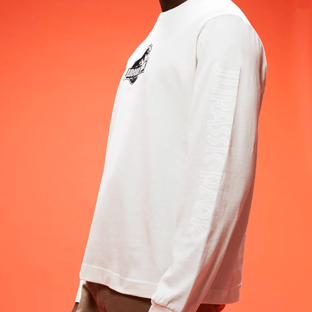 Jurassic Park Primal Embroidered Chest Logo Unisex Long Sleeved T-Shirt - Cream - XS Bild 1