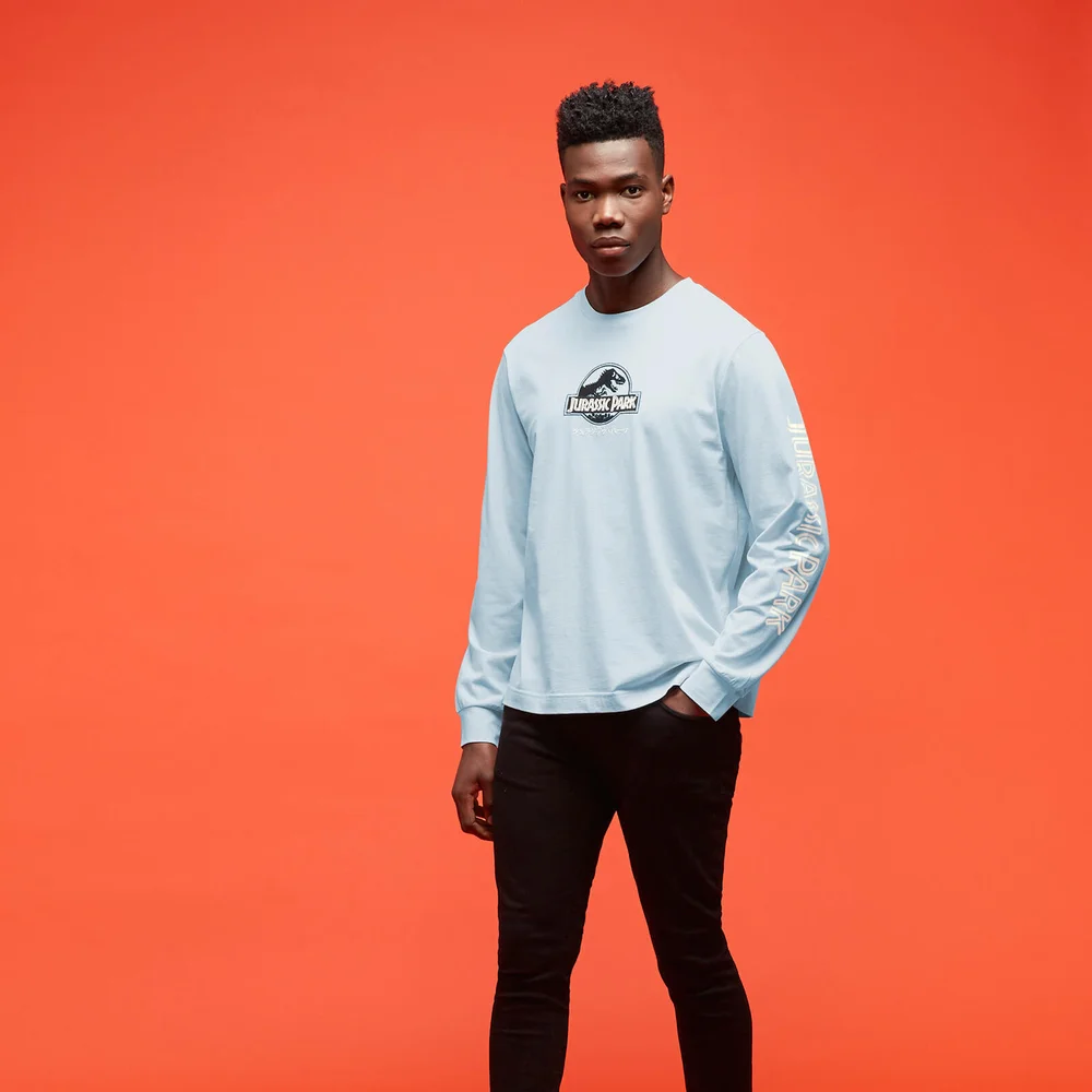 Jurassic Park Primal Embroidered Chest Logo Unisex Long Sleeved T-Shirt - Hellblau - XS Bild 1