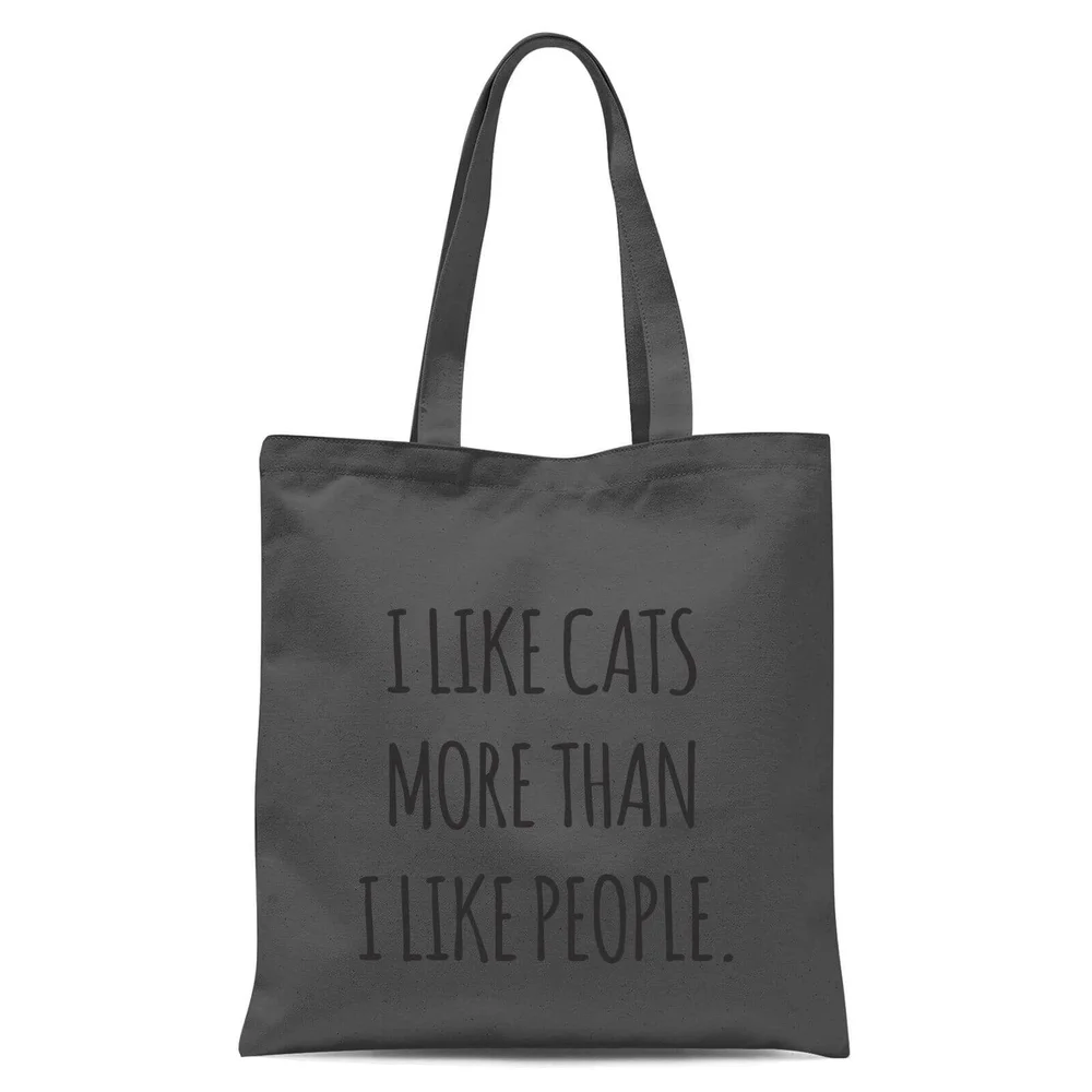 I Like Cats More Than People Tote Bag - Grey Bild 1
