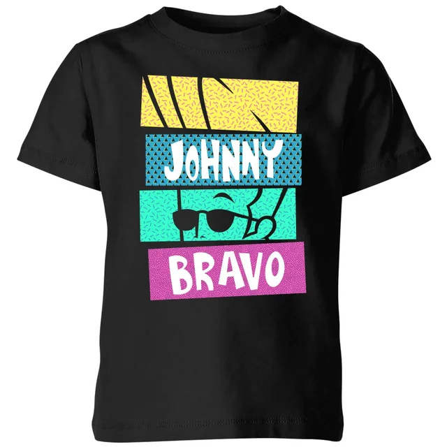 Cartoon Network Spin-Off Johnny Bravo 90's Slices Kinder T-Shirt - Schwarz