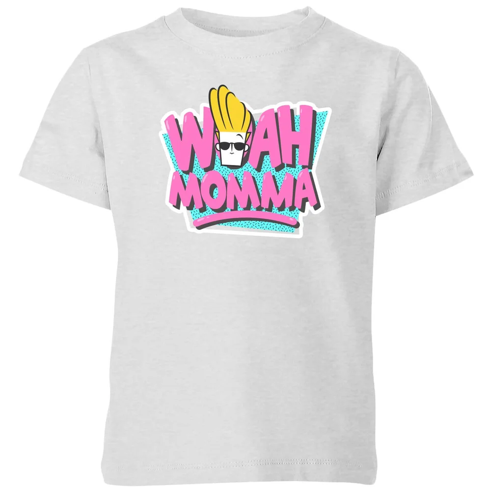 Cartoon Network Spin-Off Johnny Bravo Woah Momma 90's Kinder T-Shirt - Grau - 3-4 Jahre Bild 1