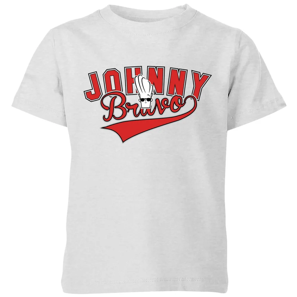 Cartoon Network Spin-Off Johnny Bravo Varsity Kinder T-Shirt - Grau - 3-4 Jahre - Grau Bild 1