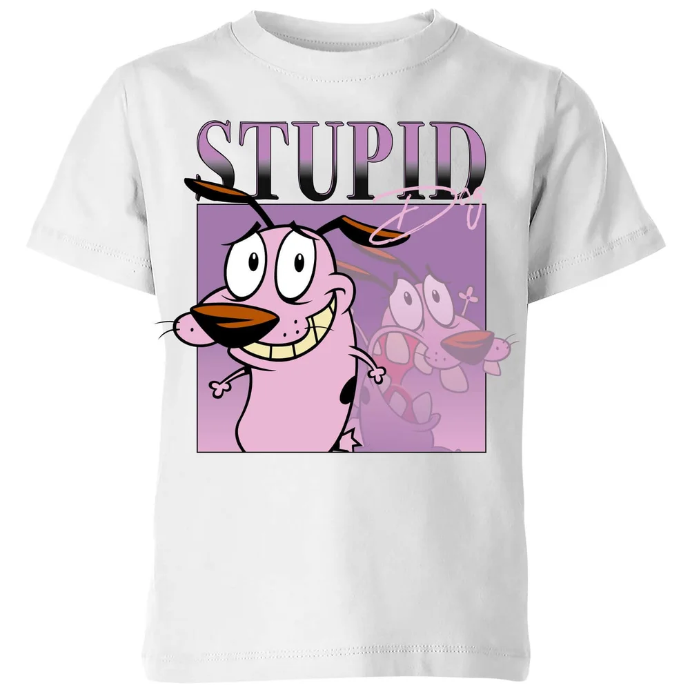 Cartoon Network Spin-Off Courage The Cowardly Dog 90s Photoshoot Kinder T-Shirt - Weiß - 3-4 Jahre Bild 1