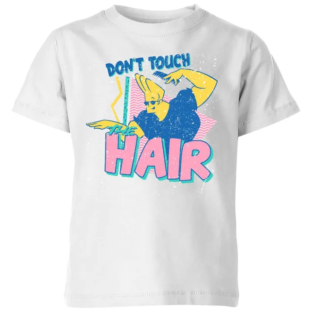 Cartoon Network Spin-Off Johnny Bravo Don't Touch The Hair Kinder T-Shirt - Weiß