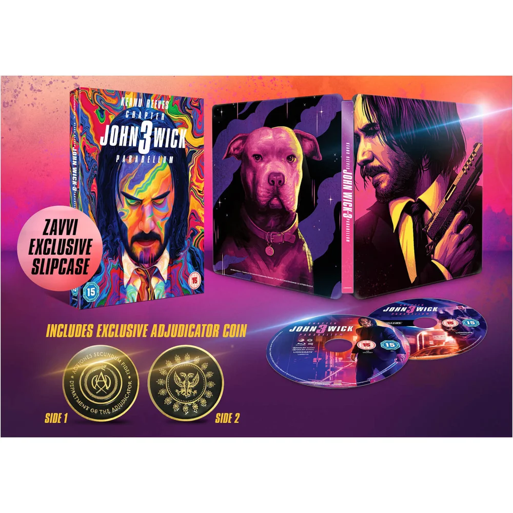 John Wick: Kapitel 3 – Parabellum Zavvi Exklusives 4K Ultra HD Steelbook (Inkl. Exklusive Requisiten Münze Und Slipcase Artwork) Bild 1