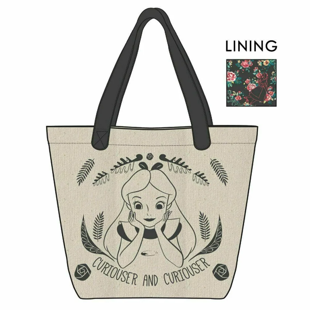 Loungefly Disney Alice in Wonderland Curiouser and Curiouser Canvas Tote Bag Bild 1