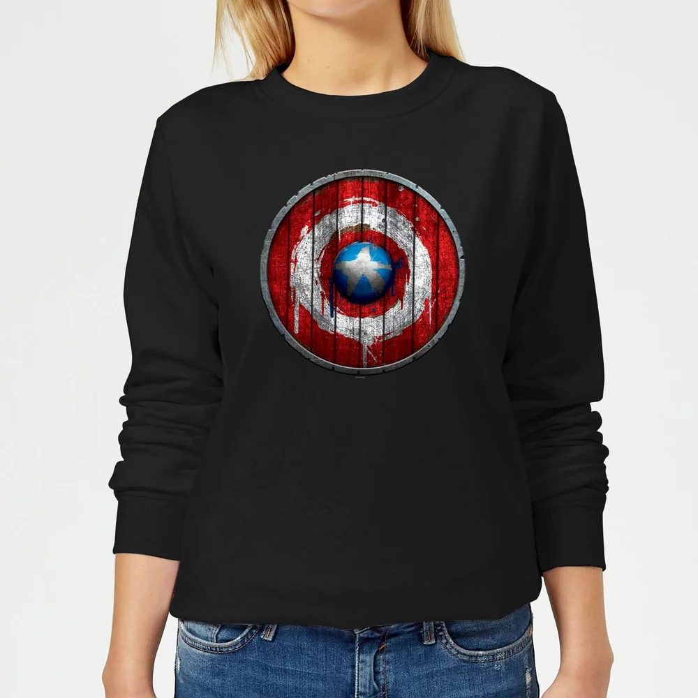 Marvel Captain America Wooden Shield Women's Sweatshirt - Black - XS Bild 1