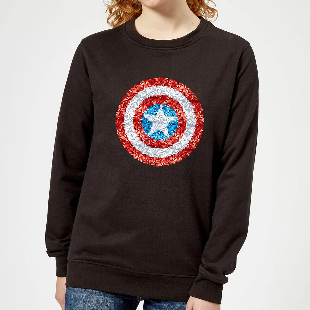 Marvel Captain America Pixelated Shield Women's Sweatshirt - Black - XS Bild 1