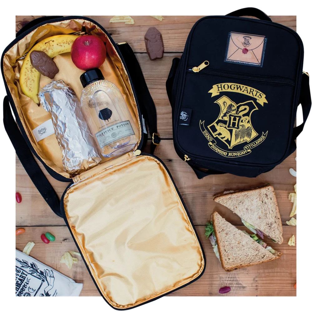 Harry Potter 2 Pocket Lunch Bag - Black/Gold Bild 1