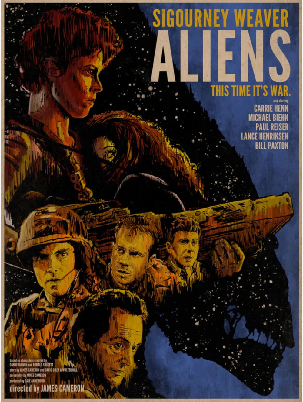 Aliens 'This Time it's War' 13 x 19 Inch Limited Edition Giclee Print by J.J. Lendl Bild 1