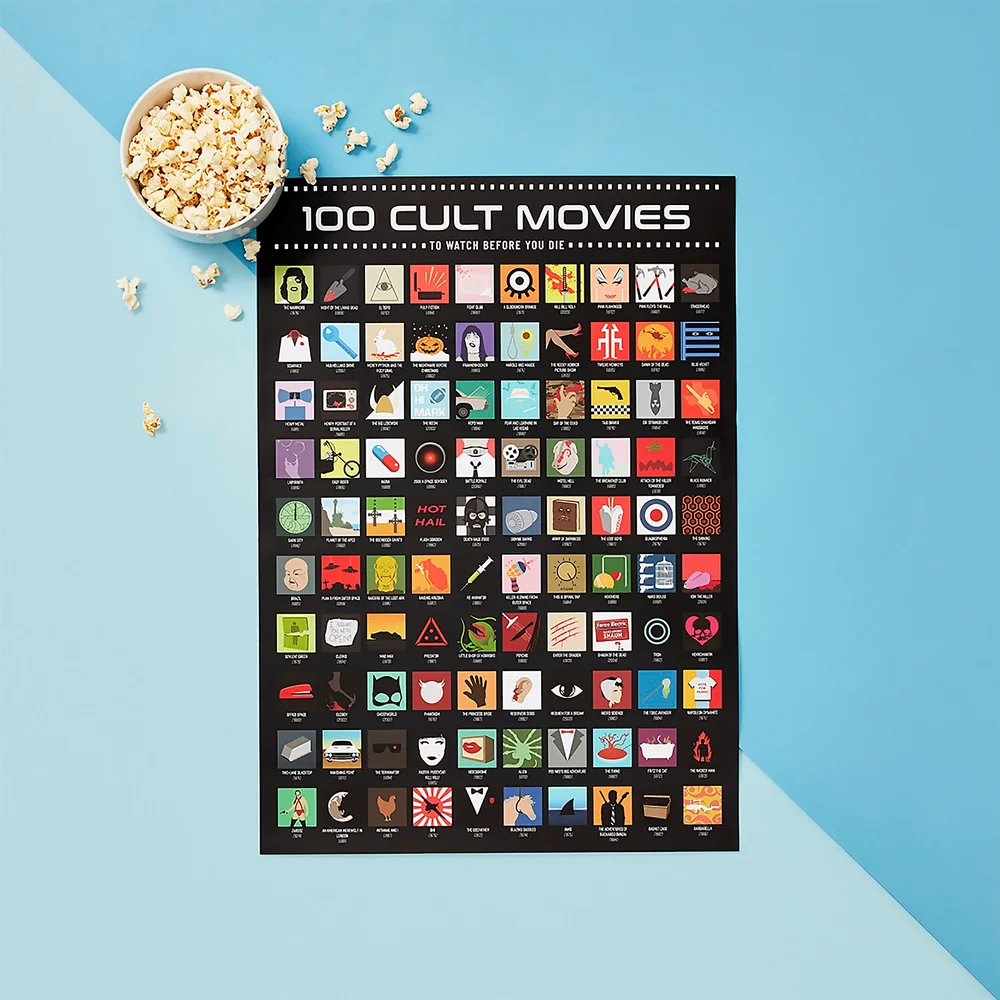 100 Cult Movies Scratch Poster Bild 1