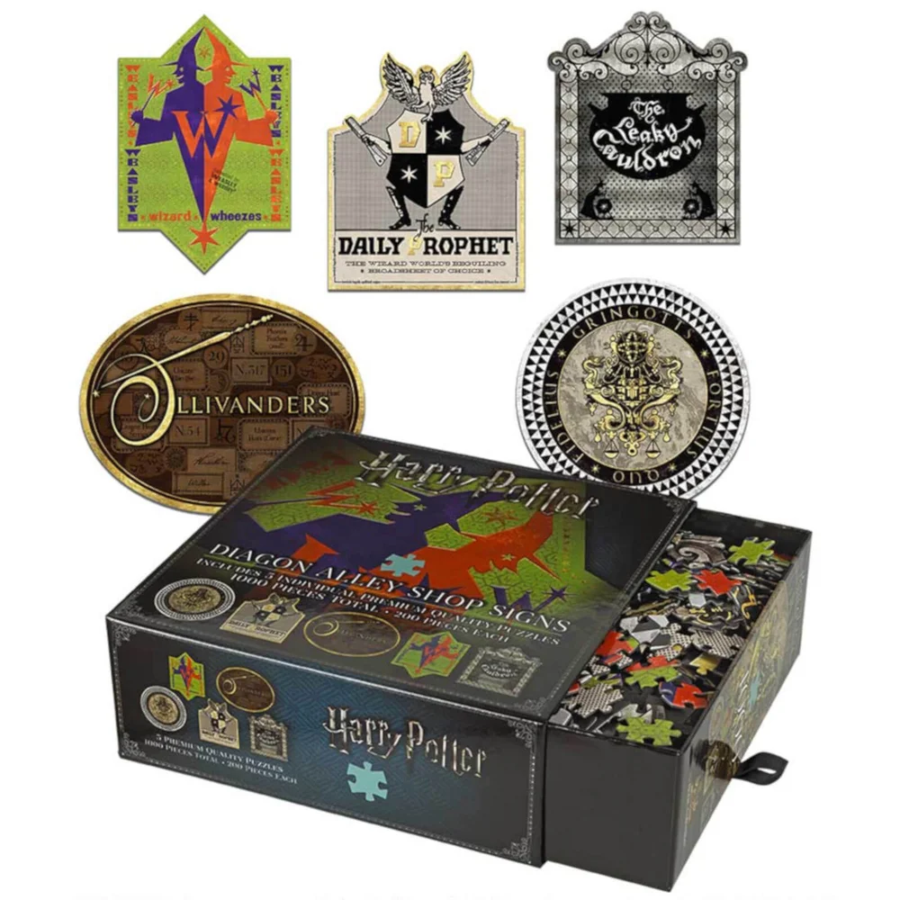 Harry Potter Winkelgasse-Schilder 5 x 200 Stück Puzzle Bild 1