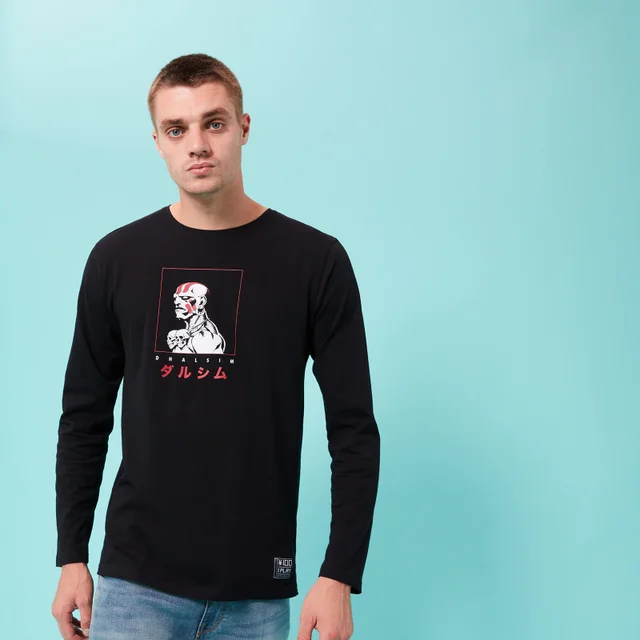 Street Fighter Arcade Dhalsim Long Sleeved Unisex T-Shirt - Schwarz