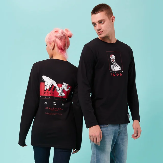 Street Fighter Arcade Dhalsim Long Sleeved Unisex T-Shirt - Schwarz