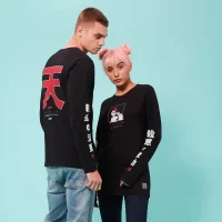 Street Fighter Arcade Akuma Langarm Unisex T-Shirt - Schwarz