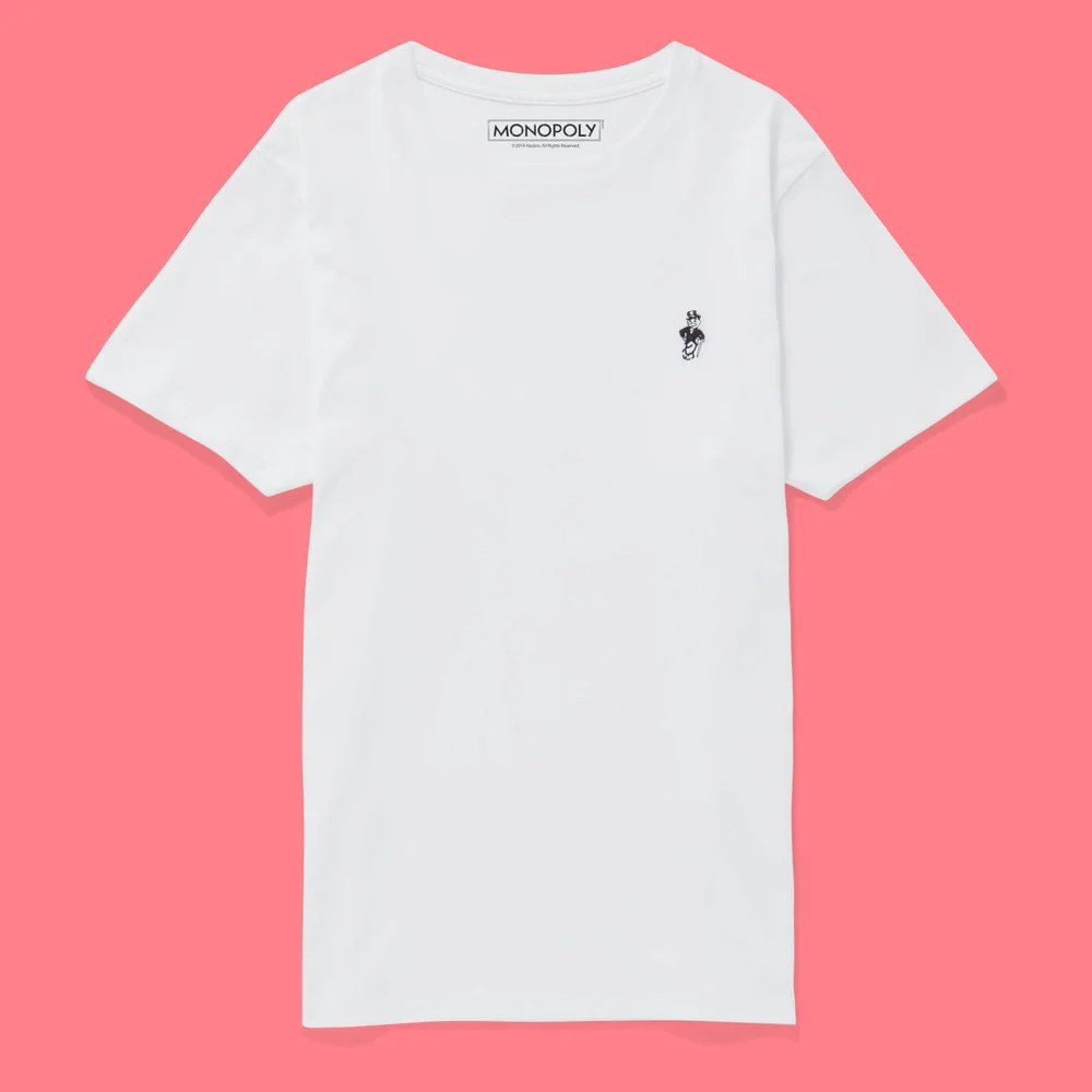 Monopoly Mr Monopoly Embroidered T-Shirt - White - S - Weiß Bild 1