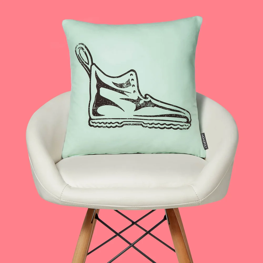 Monopoly Boot Letterpress Square Cushion - 40x40cm - Soft Touch Bild 1