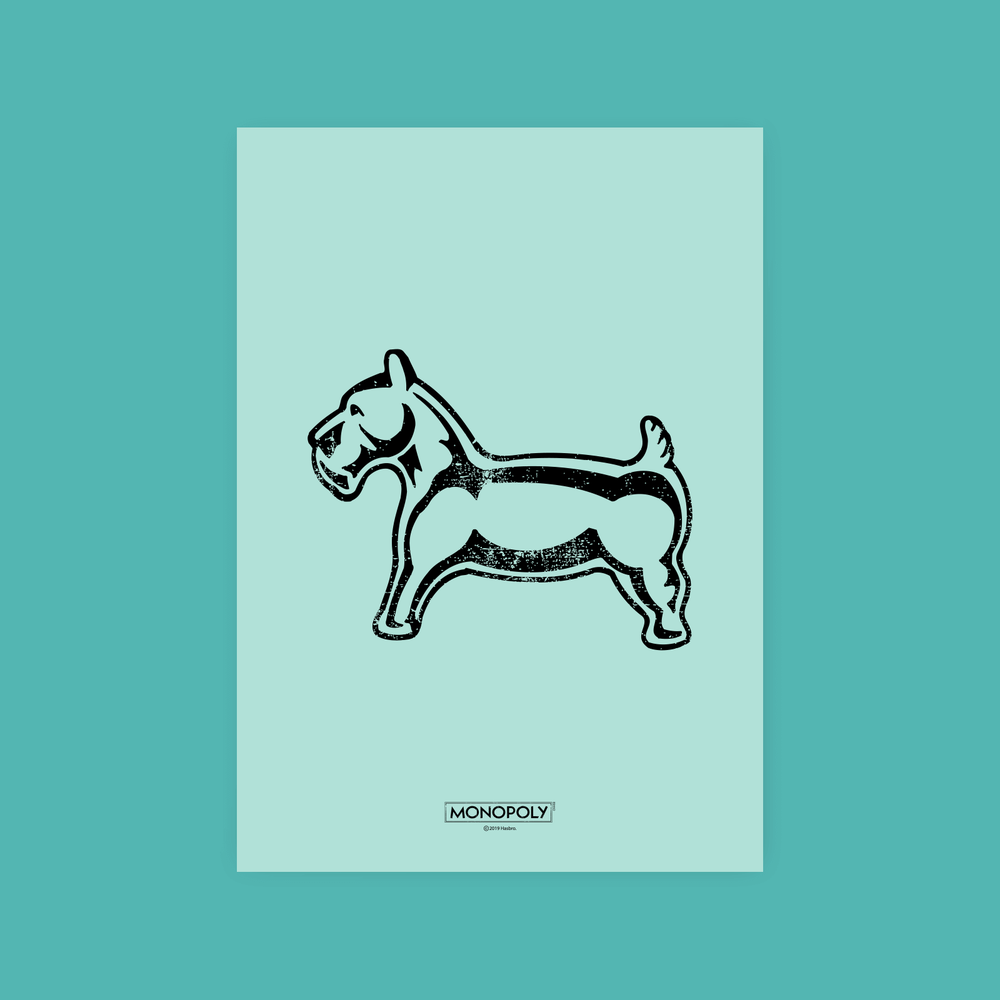 Monopoly Dog Letterpress Art Print - A4 Bild 1
