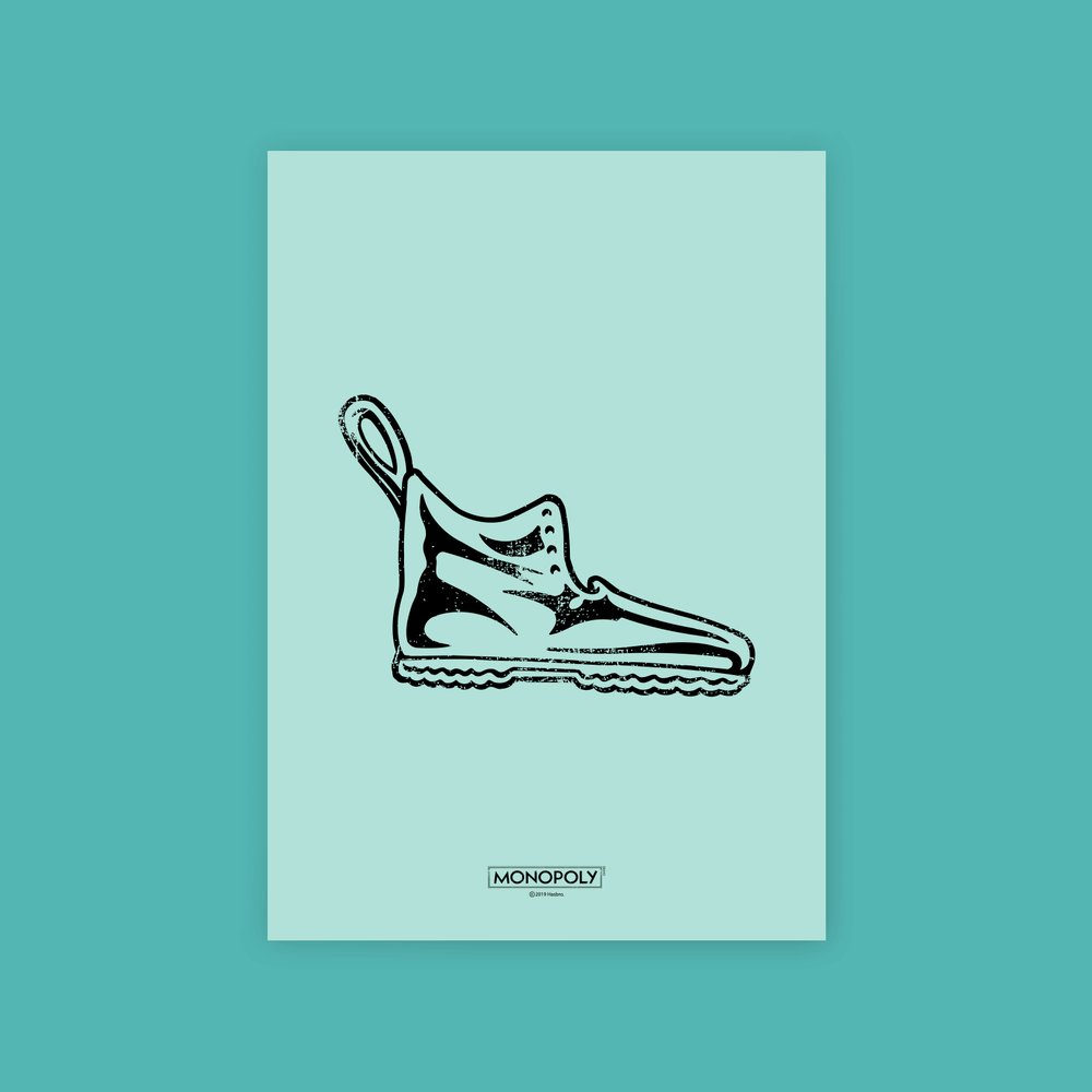 Monopoly Boot Letterpress Art Print - A4 Bild 1
